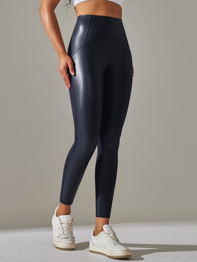 Legging Simili Cuir Ventre Plat Velours Leggings Ultime Legging 