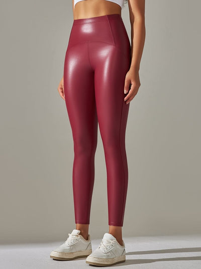 Legging Simili Cuir Ventre Plat Velours Leggings Ultime Legging S Bordeaux 