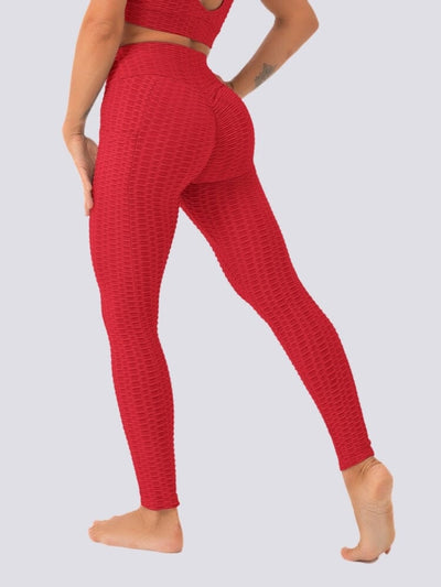 Legging Sport Anti Cellulite Push Up Poches Leggings Ultime-Legging S Rouge 