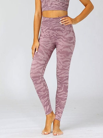 Legging Sport Camouflage Sans Couture Leggings Ultime Legging : Legging Femme | Vêtements de Sport S Violet 