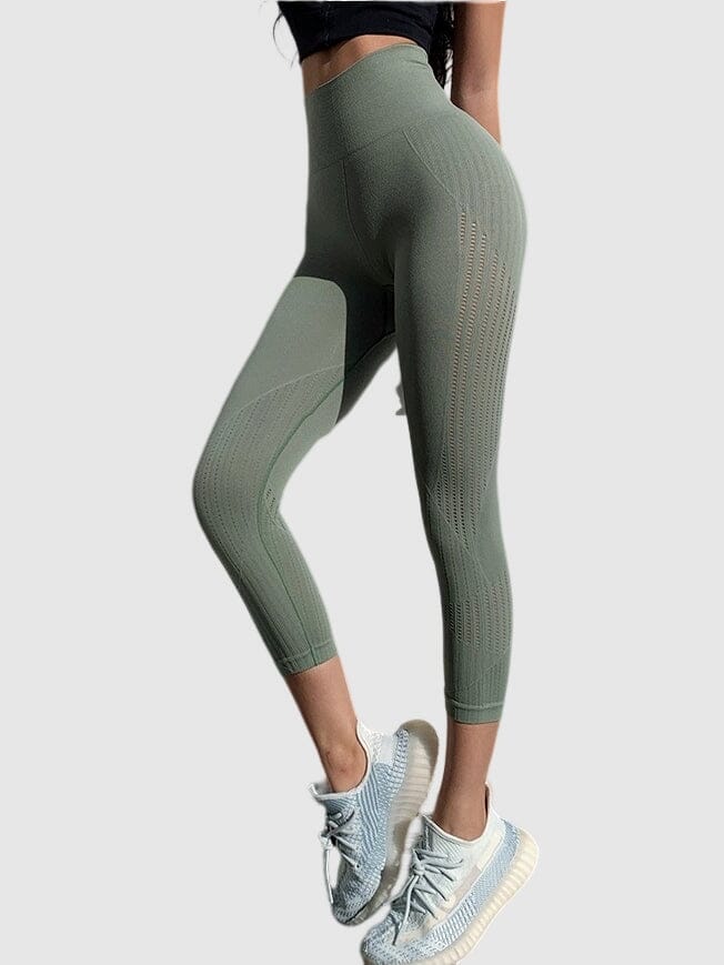 Legging Sport Capri Sans Couture Taille Haute Leggings Ultime Legging S/M Kaki 