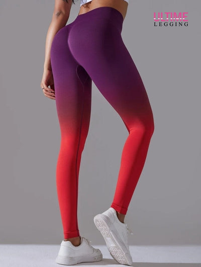 Legging Sport Coloré Dégradé Push Up - Ultime-Legging Ultime Legging S Violet/Rouge 