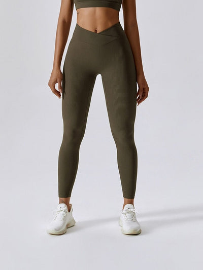 Legging Sport Côtelé Taille Croisée - Melissa Leggings Ultime Legging S Olive 