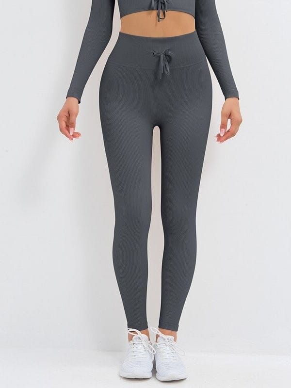 Legging Sport Côtelé Ultime Legging : Legging Femme | Vêtements de Sport S Gris foncé 