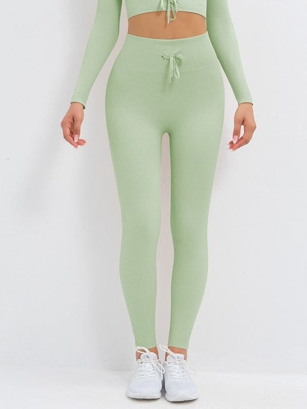 Legging Sport Côtelé Ultime Legging : Legging Femme | Vêtements de Sport S Vert 