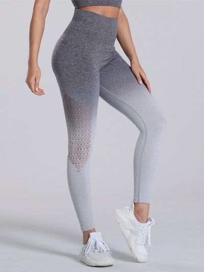 Legging Sport Dégradé Sans Couture Leggings Ultime Legging : Legging Femme | Vêtements de Sport S Gris 