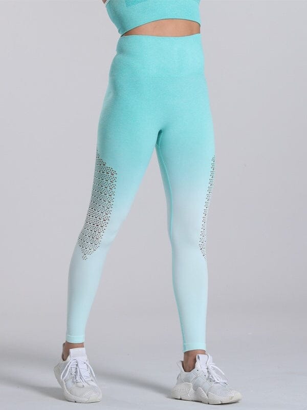 Legging Sport Dégradé Sans Couture Leggings Ultime Legging : Legging Femme | Vêtements de Sport S Turquoise 