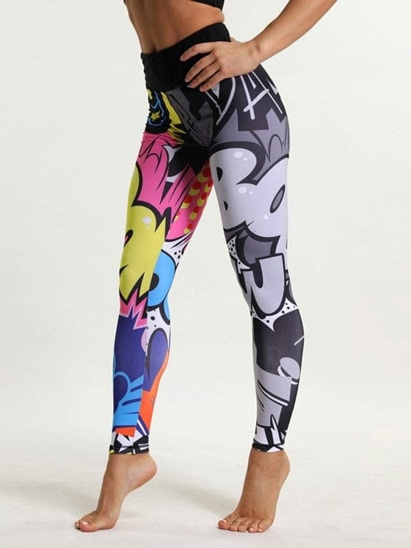 Legging Sport Dessin Pop Art Leggings Ultime Legging : Legging Femme | Vêtements de Sport S 