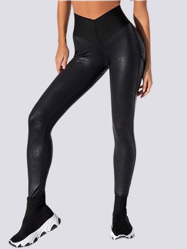 Legging Sport Effet Cuir Push Up Ultime-Legging 