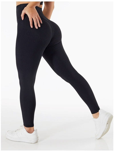 Legging Sport Galbant Côtelé Leggings Ultime Legging : Legging Femme | Vêtements de Sport S Noir 