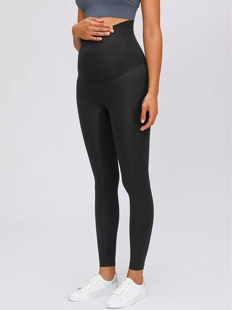 Legging simili de grossesse - noir simili cuir, Vêtements de grossesse