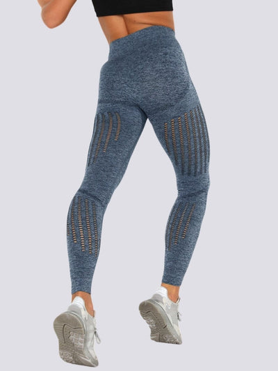 Legging Sport Maille Leggings Ultime Legging : Legging Femme | Vêtements de Sport S Bleu 