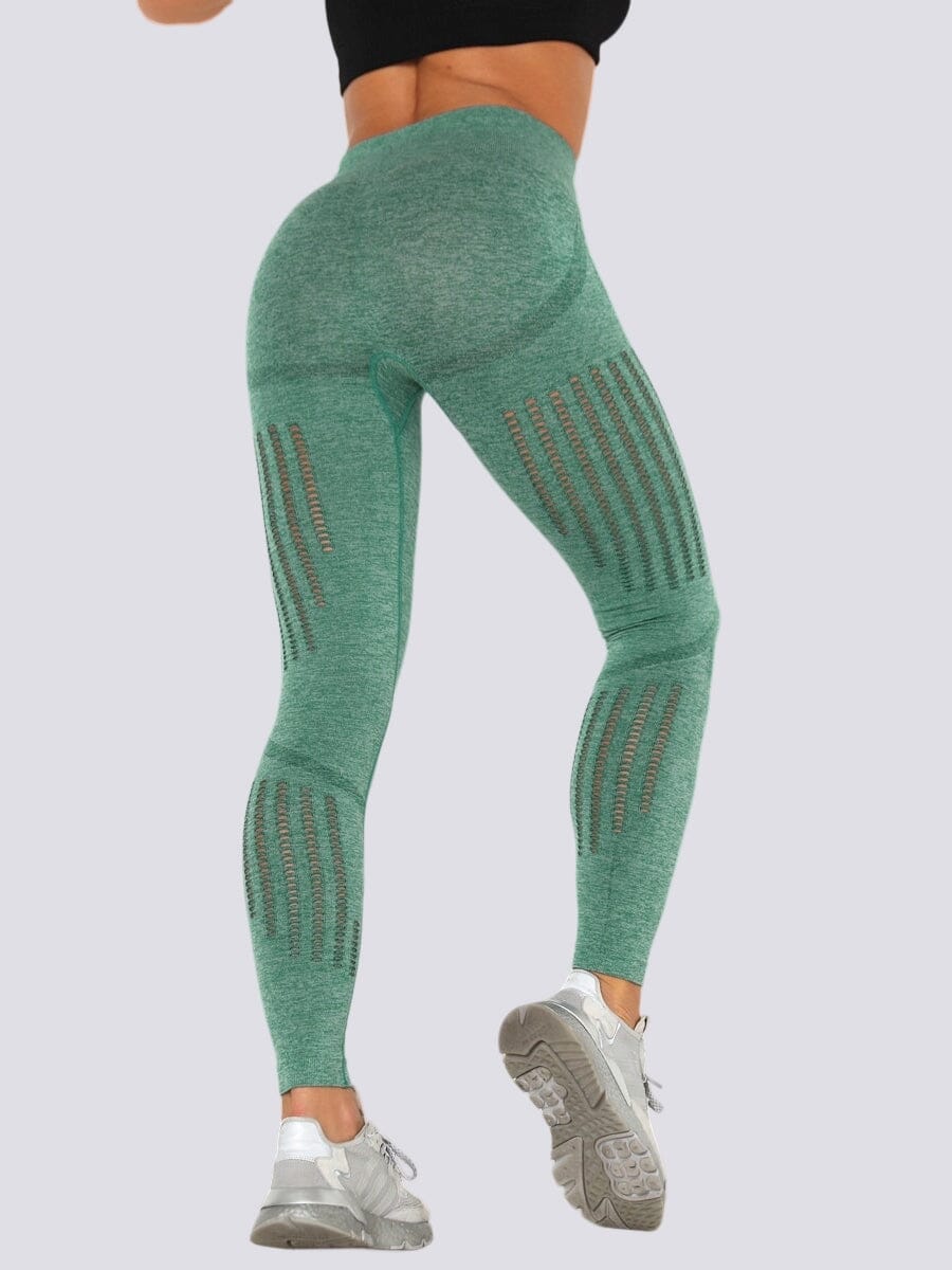 Legging Sport Maille Leggings Ultime Legging : Legging Femme | Vêtements de Sport S Vert 