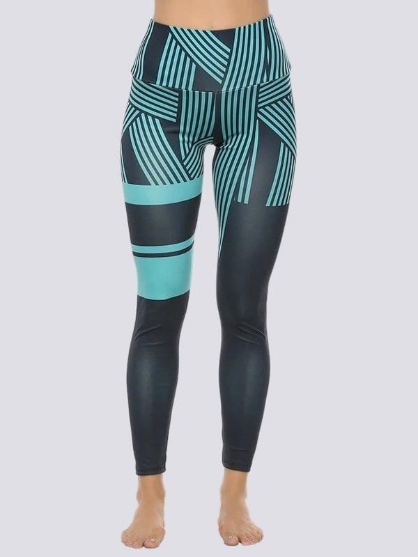 Legging Sport Motif Rayé Leggings Ultime Legging S Turquoise 