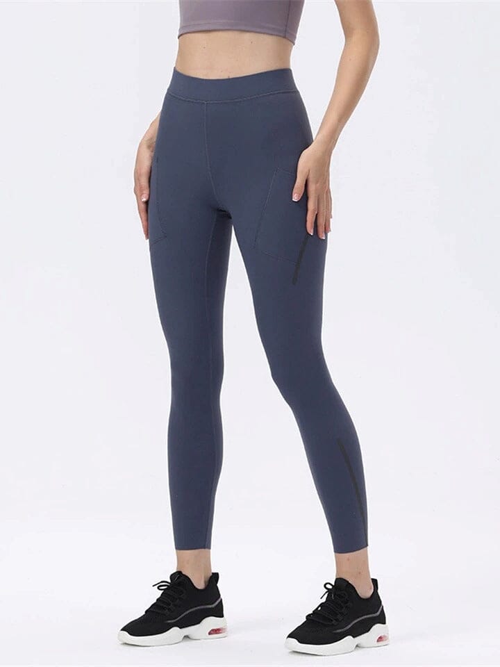 Legging Sport Poche - Maeva Leggings Ultime Legging : Legging Femme | Vêtements de Sport S Bleu 