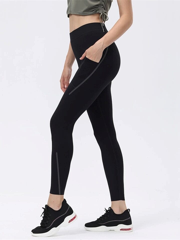 Legging Sport Poche - Maeva Leggings Ultime Legging : Legging Femme | Vêtements de Sport S Noir 