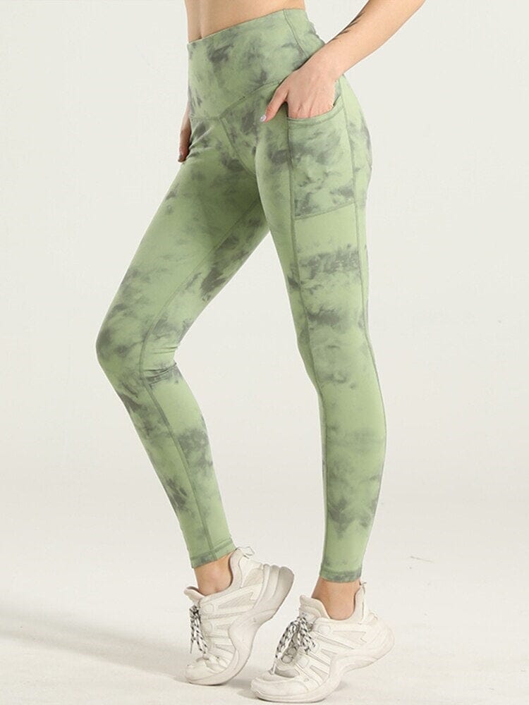 Legging Sport Poches Imprimé Leggings Ultime Legging : Legging Femme | Vêtements de Sport S Vert 