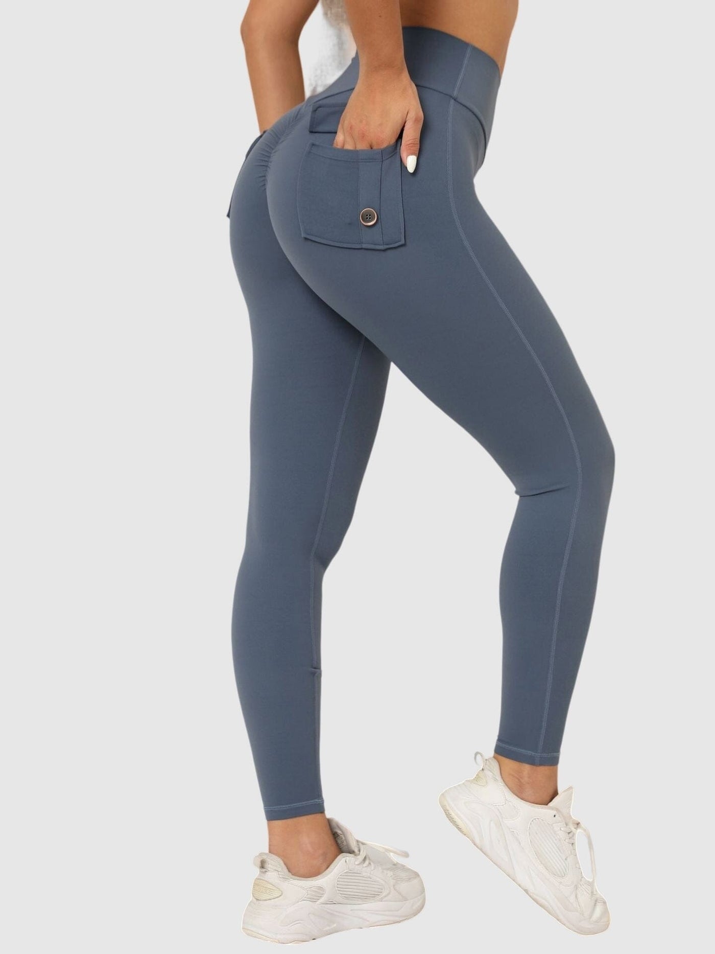 Legging Sport Push Up Poches Arrières Leggings Ultime Legging : Legging Femme | Vêtements de Sport S Bleu 