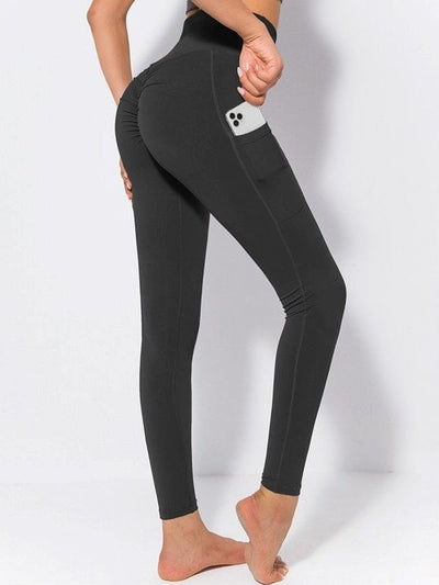 Legging Sport Push Up Poches Leggings Ultime Legging : Legging Femme | Vêtements de Sport S Noir 