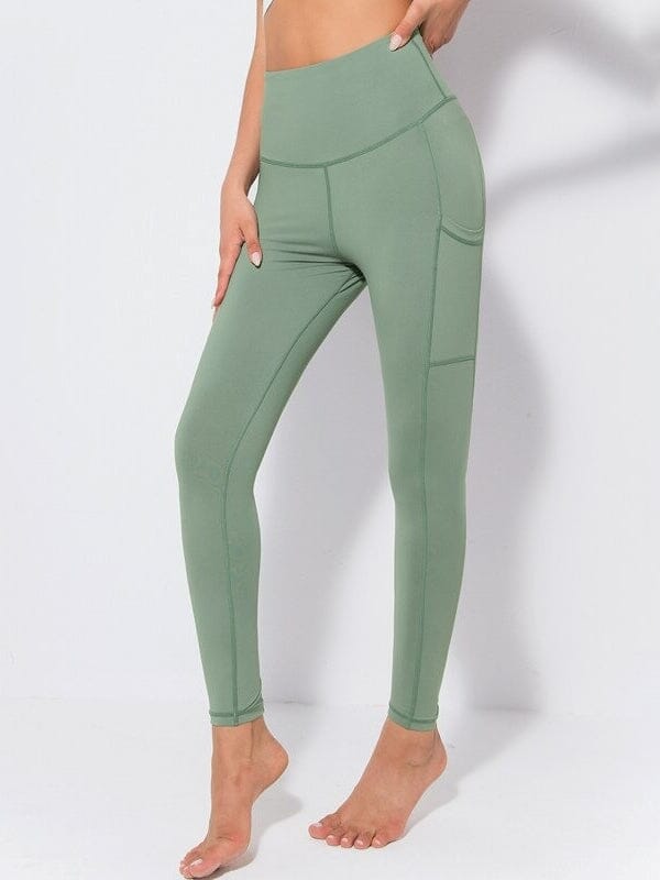 Legging Sport Push Up Poches Leggings Ultime Legging : Legging Femme | Vêtements de Sport S Vert 