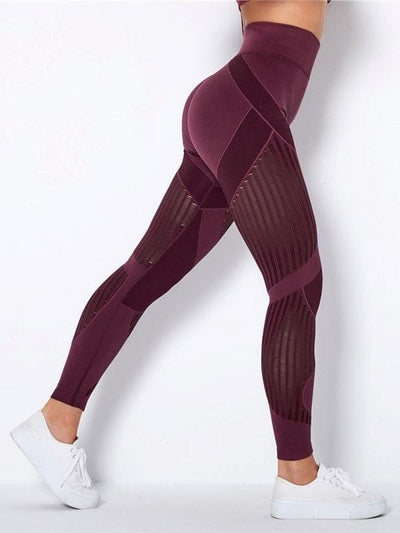 Legging Sport Respirant Leggings Ultime Legging : Legging Femme | Vêtements de Sport XS Bordeaux 