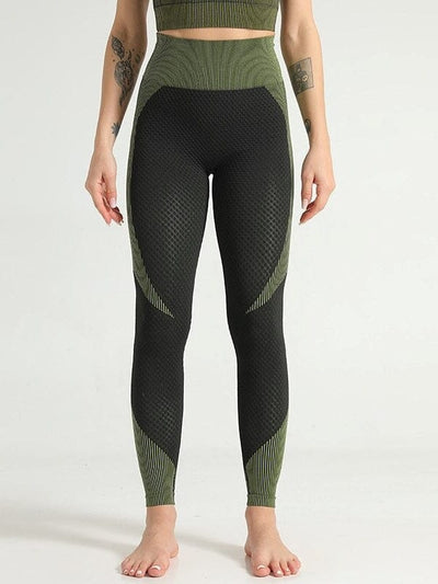 Legging Sport Sans Couture Ceinture Haute Leggings Ultime Legging : Legging Femme | Vêtements de Sport S Kaki 