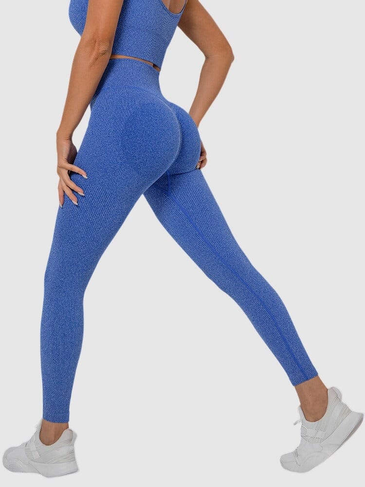 Legging Sport Sans Couture Côtelé (Push Up) Leggings Ultime Legging S Bleu 