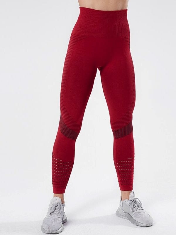 Legging Sport Sculptant Sans Couture Leggings Ultime Legging : Legging Femme | Vêtements de Sport S Rouge 