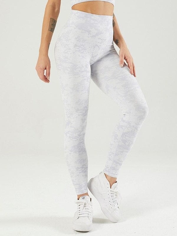 Legging Sport Taille Haute Camouflage Leggings Ultime Legging : Legging Femme | Vêtements de Sport S Blanc 