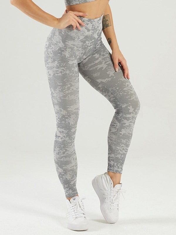 Legging Sport Taille Haute Camouflage Leggings Ultime Legging : Legging Femme | Vêtements de Sport S Kaki grisé 