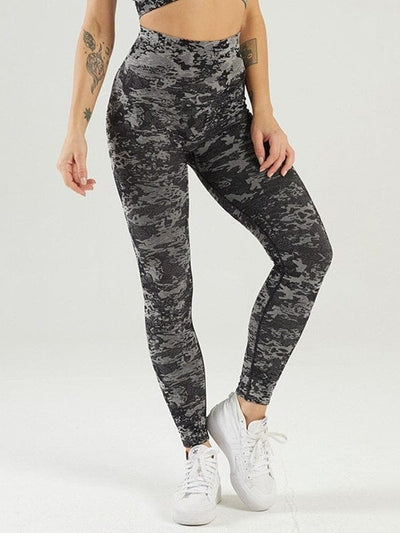 Legging Sport Taille Haute Camouflage Leggings Ultime Legging : Legging Femme | Vêtements de Sport S Noir 