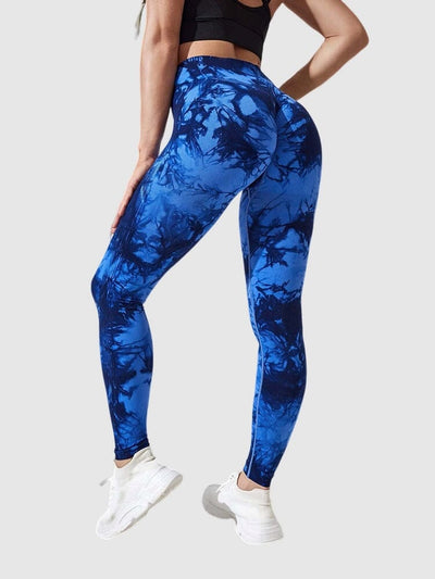 Legging Sport Teinté Push Up Sans Couture Ultime Legging XS Bleu 