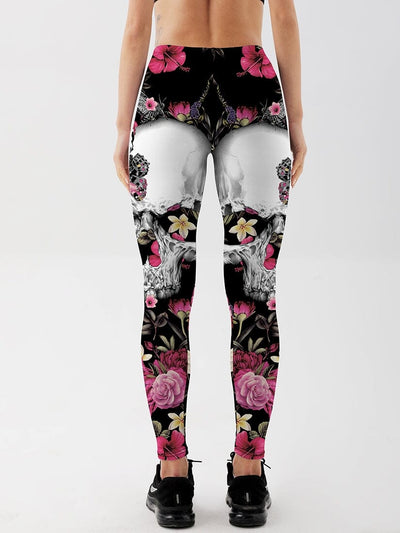 Legging Tête de Mort et Fleurs Leggings Ultime Legging 