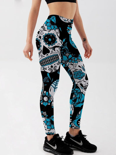 Legging Tête de Mort Mexicaine Ultime Legging : Legging Femme | Vêtements de Sport S 