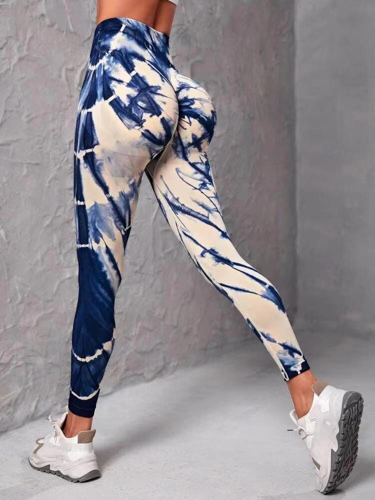 Legging Tie Dye Push Up Sport Leggings Ultime Legging S Bleu sombre 