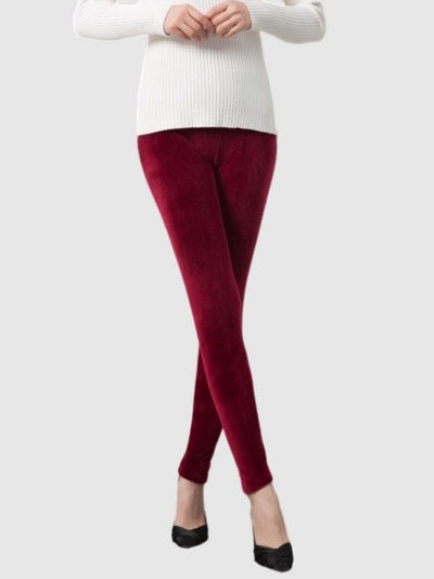 Legging Velours Leggings Ultime Legging : Legging Femme | Vêtements de Sport S Bordeaux 