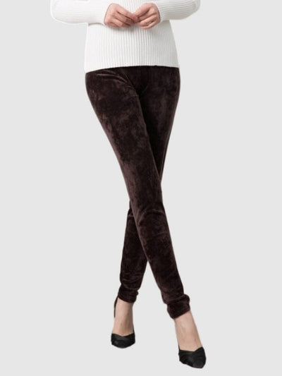 Legging Velours Leggings Ultime Legging : Legging Femme | Vêtements de Sport S Marron 