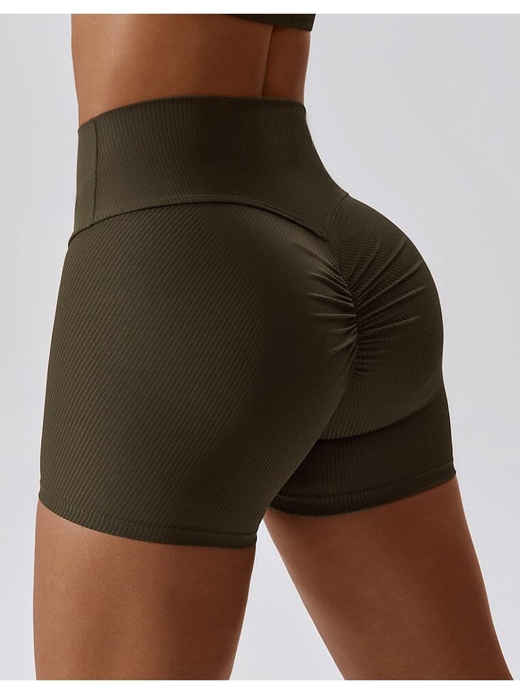 Short Court Plissé Push Up - Sport Shorts Ultime Legging S Marron 