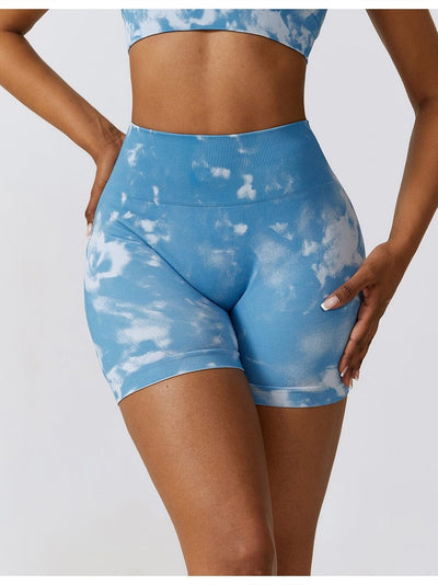 Short Fitness Moulant Taille Haute Shorts Ultime Legging S Bleu 