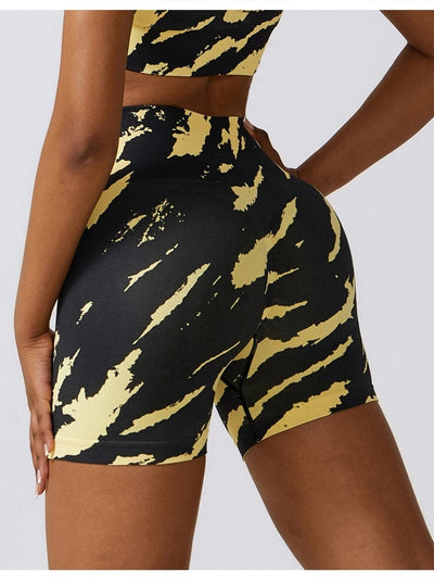 Short Fitness Moulant Taille Haute Shorts Ultime Legging S Noir/Jaune 