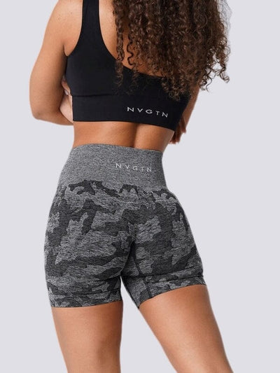 Short Sport Camouflage Sans Couture Shorts Ultime Legging XS Gris sombre 