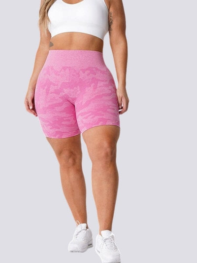 Short Sport Camouflage Sans Couture Shorts Ultime Legging XS Rose 