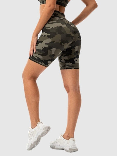 Short Sport Camouflage Taille Haute Shorts Ultime Legging : Legging Femme | Vêtements de Sport 