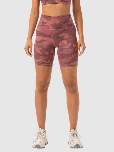 Short Sport Camouflage Taille Haute Shorts Ultime Legging : Legging Femme | Vêtements de Sport S Rouge 