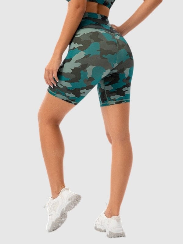 Short Sport Camouflage Taille Haute Shorts Ultime Legging : Legging Femme | Vêtements de Sport S Turquoise 