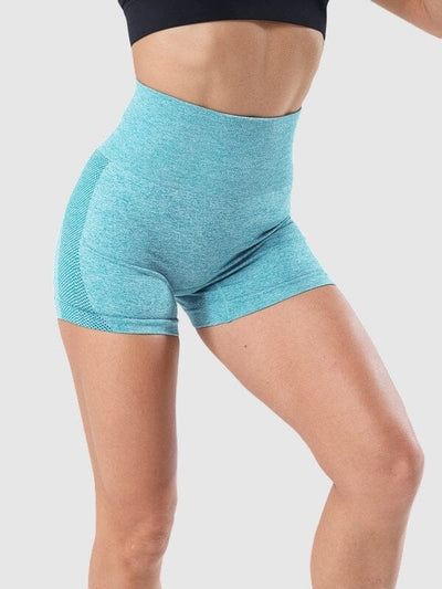 Short Sport Fitness Taille Haute Sans Couture Shorts Ultime Legging S Bleu ciel 