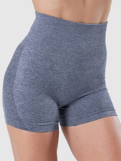 Short Sport Fitness Taille Haute Sans Couture Shorts Ultime Legging S Bleu grisé 