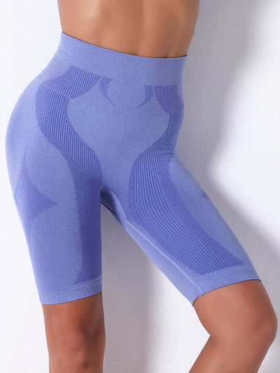 Short Sport Long Sans Couture KindyFit Shorts Ultime Legging : Legging Femme | Vêtements de Sport S Bleu 