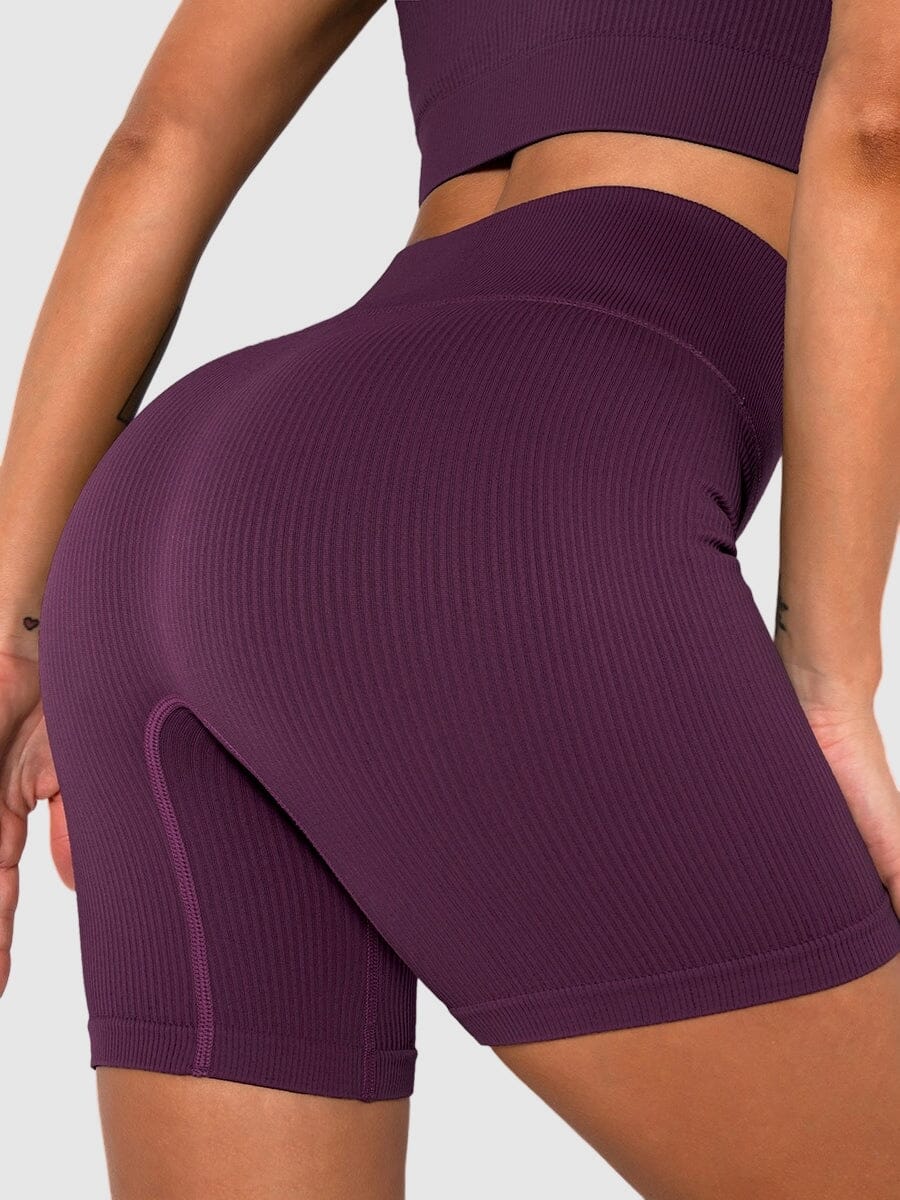 Short Sport Sans Couture Côtelé Shorts Ultime Legging : Legging Femme | Vêtements de Sport 