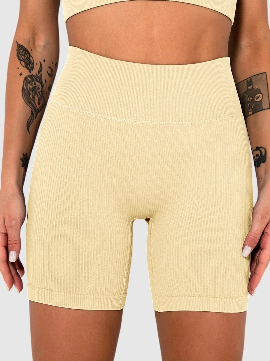 Short Sport Sans Couture Côtelé Shorts Ultime Legging : Legging Femme | Vêtements de Sport 